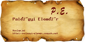 Palágyi Elemér névjegykártya